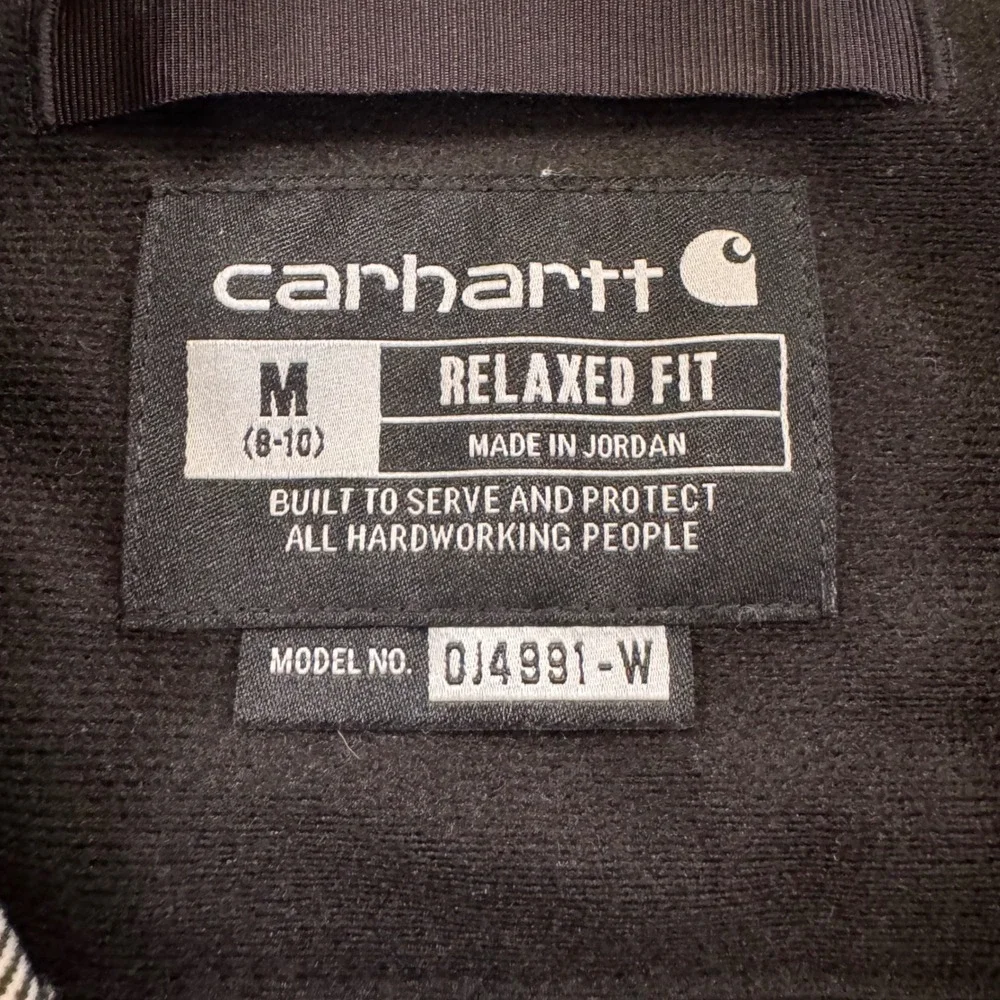 Carhartt OJ4991-W Sherpa Fleece Snap Pullover Sage Green Relaxed Fit Hiking Sz M